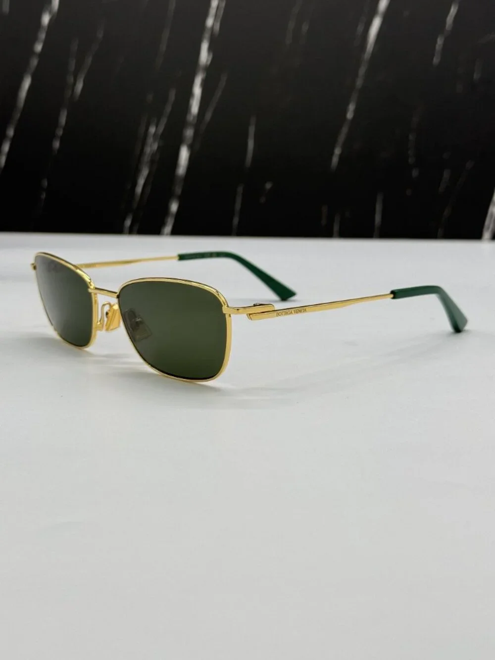 NEW BOTTEGA VENETA BV1300S 002 WOMEN GOLD/GREEN SUNGLASSES